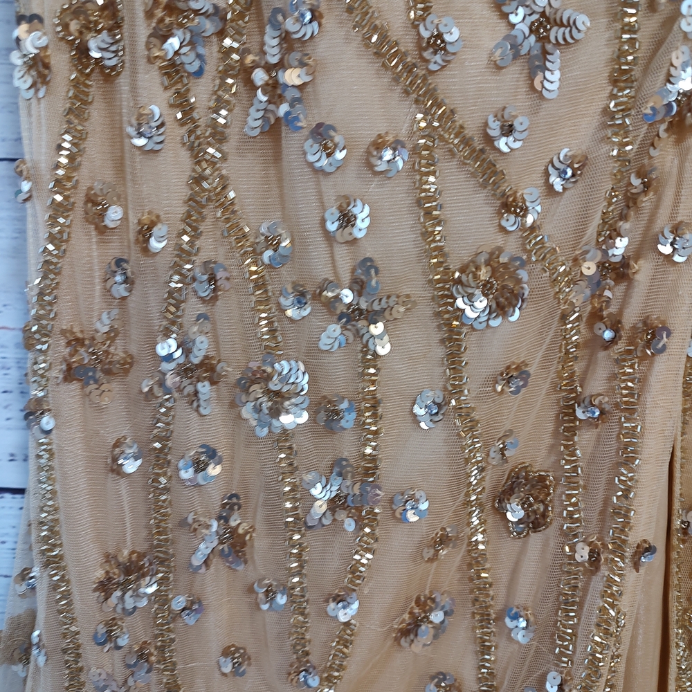 Mac Duggal 5659 Gold One Shoulder Embellished Gown Size 4 $598 NWT - Picture 8 of 8